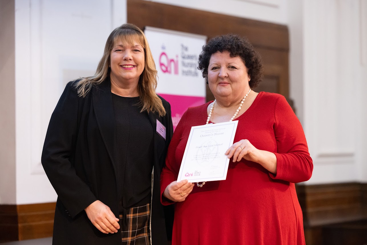 Trudi (left) with Professor Deborah Sturdy CBE, Chief Nurse for Adults Social Care and Department of Health and Social care.jpg